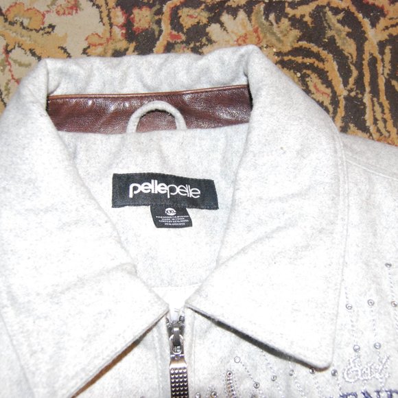 Pelle Pelle Legendary Limited Edition Gray Wool & Brown Leather Jacket men's 2XL - Picture 8 of 16